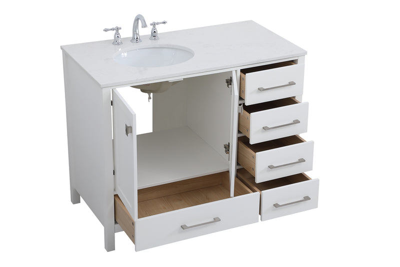 Elegant Lighting VF18842WH Single Bathroom Vanity, White