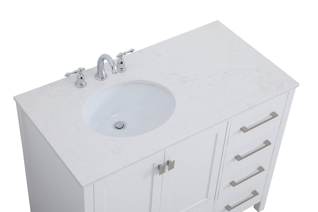 Elegant Lighting VF18842WH Single Bathroom Vanity, White