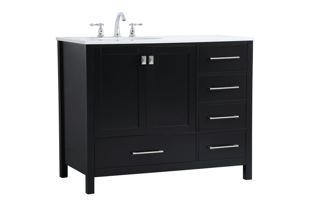 Elegant Lighting VF18842BK Single Bathroom Vanity, Black