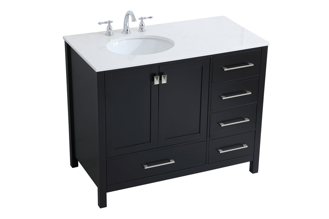 Elegant Lighting VF18842BK Single Bathroom Vanity, Black
