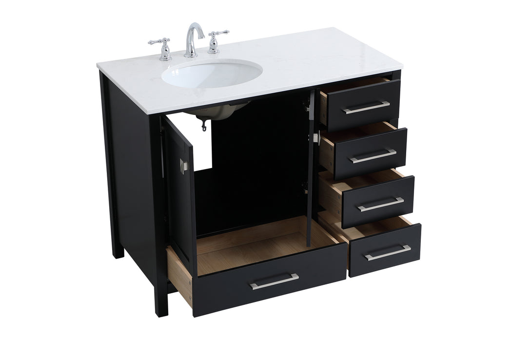 Elegant Lighting VF18842BK Single Bathroom Vanity, Black