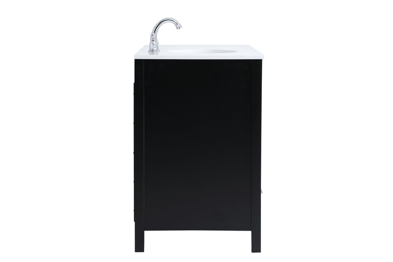 Elegant Lighting VF18842BK Single Bathroom Vanity, Black