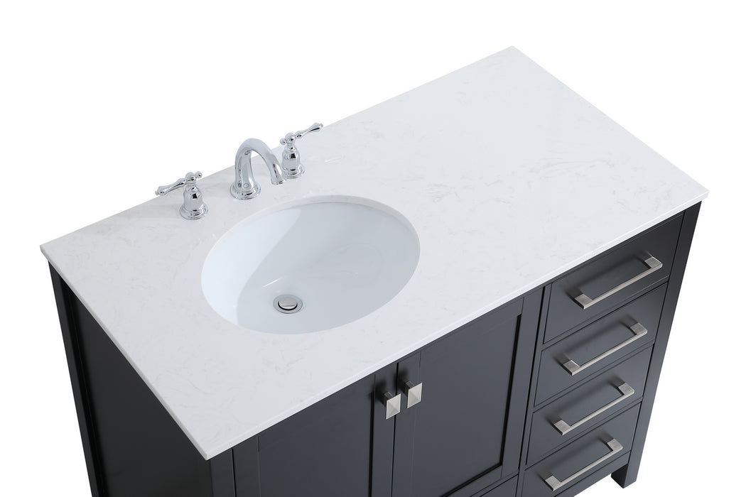 Elegant Lighting VF18842BK Single Bathroom Vanity, Black