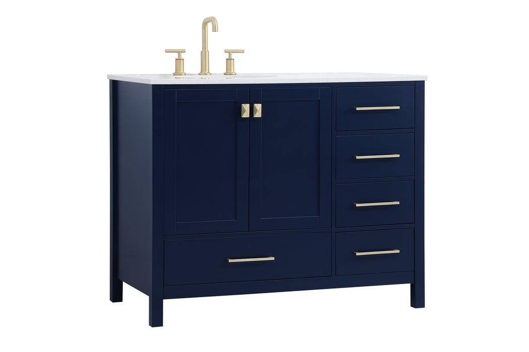 Elegant Lighting VF18842BL Single Bathroom Vanity, Blue