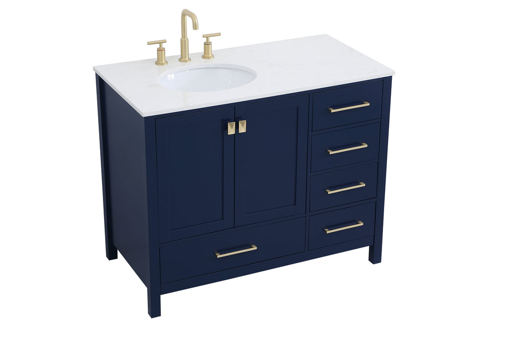 Elegant Lighting VF18842BL Single Bathroom Vanity, Blue