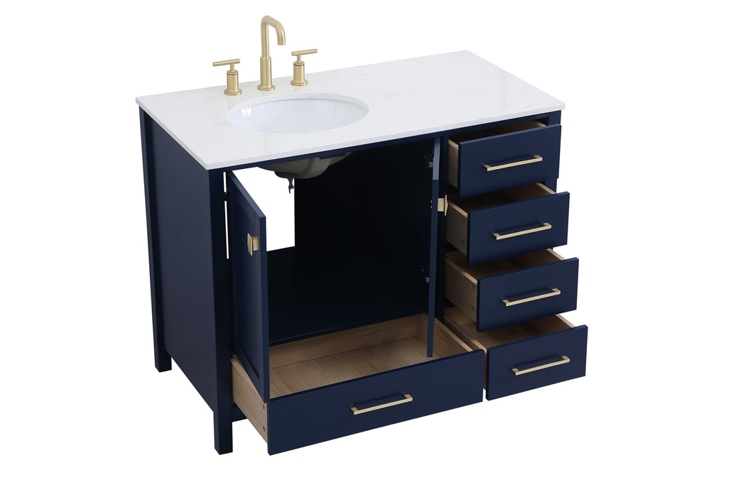Elegant Lighting VF18842BL Single Bathroom Vanity, Blue