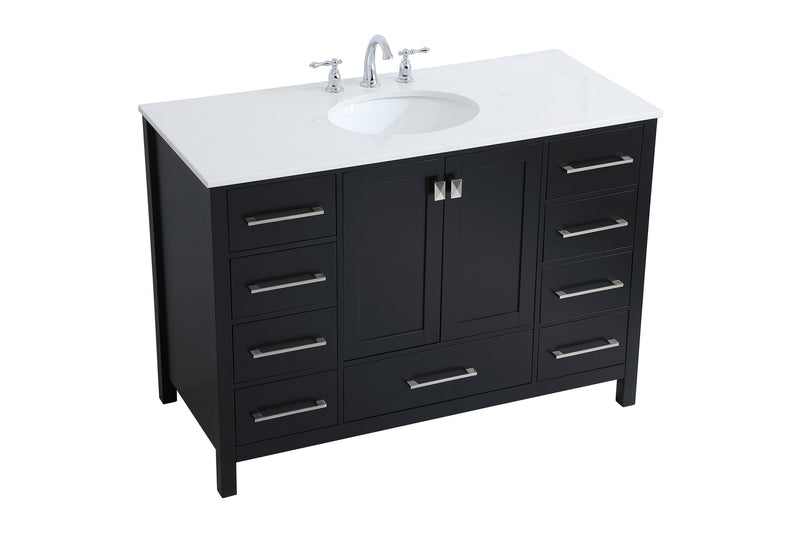 Elegant Lighting VF18848BK Single Bathroom Vanity, Black