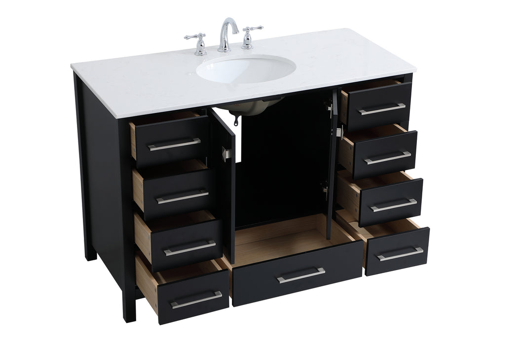 Elegant Lighting VF18848BK Single Bathroom Vanity, Black