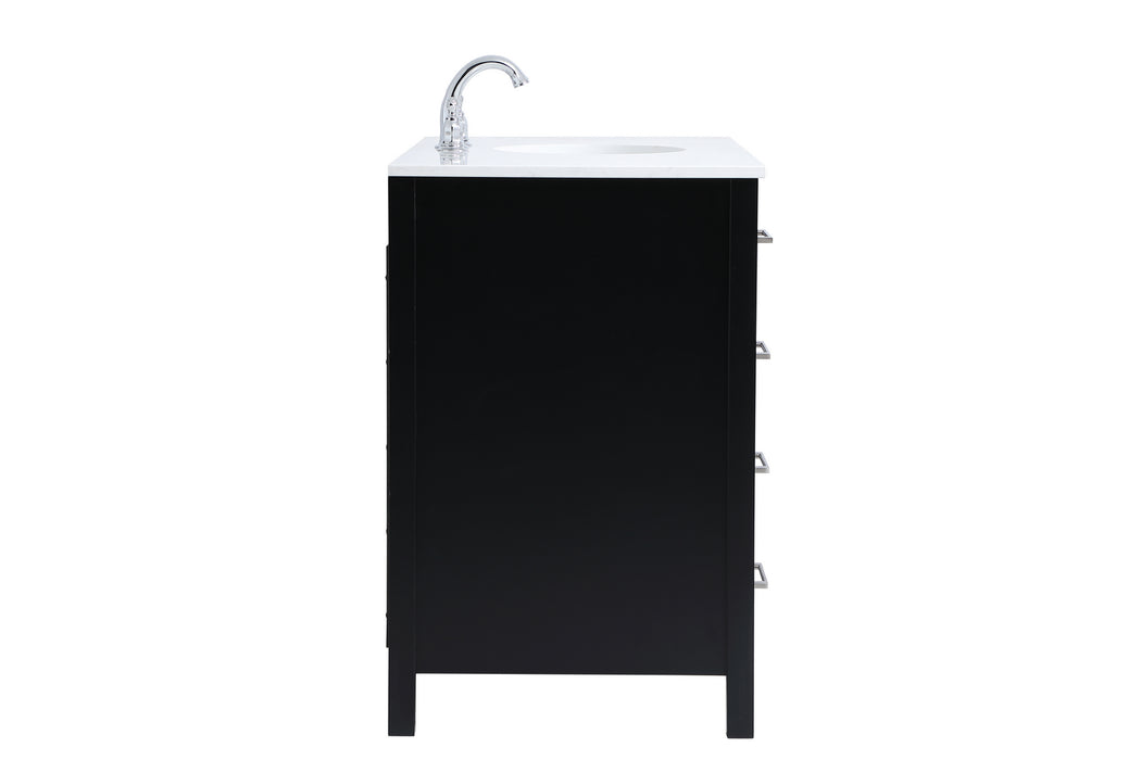 Elegant Lighting VF18848BK Single Bathroom Vanity, Black