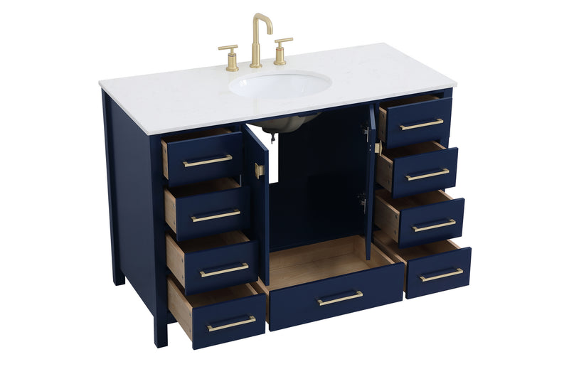 Elegant Lighting VF18848BL Single Bathroom Vanity, Blue