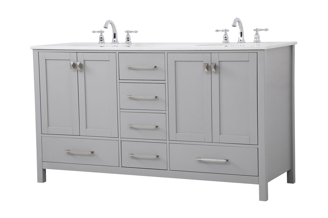 Elegant Lighting VF18860DGR Double Bathroom Vanity, Gray