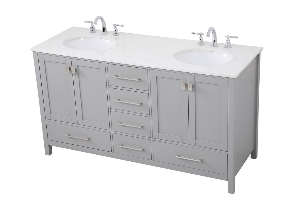 Elegant Lighting VF18860DGR Double Bathroom Vanity, Gray