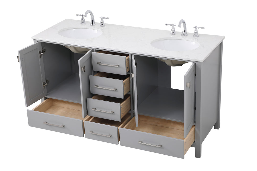 Elegant Lighting VF18860DGR Double Bathroom Vanity, Gray