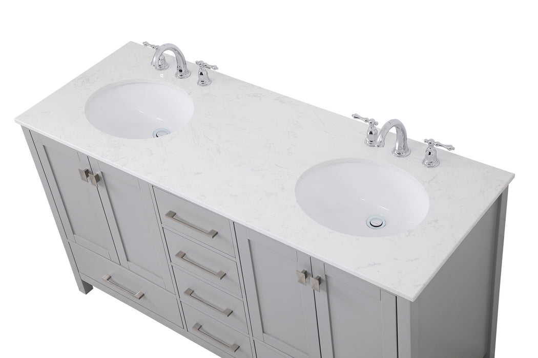 Elegant Lighting VF18860DGR Double Bathroom Vanity, Gray