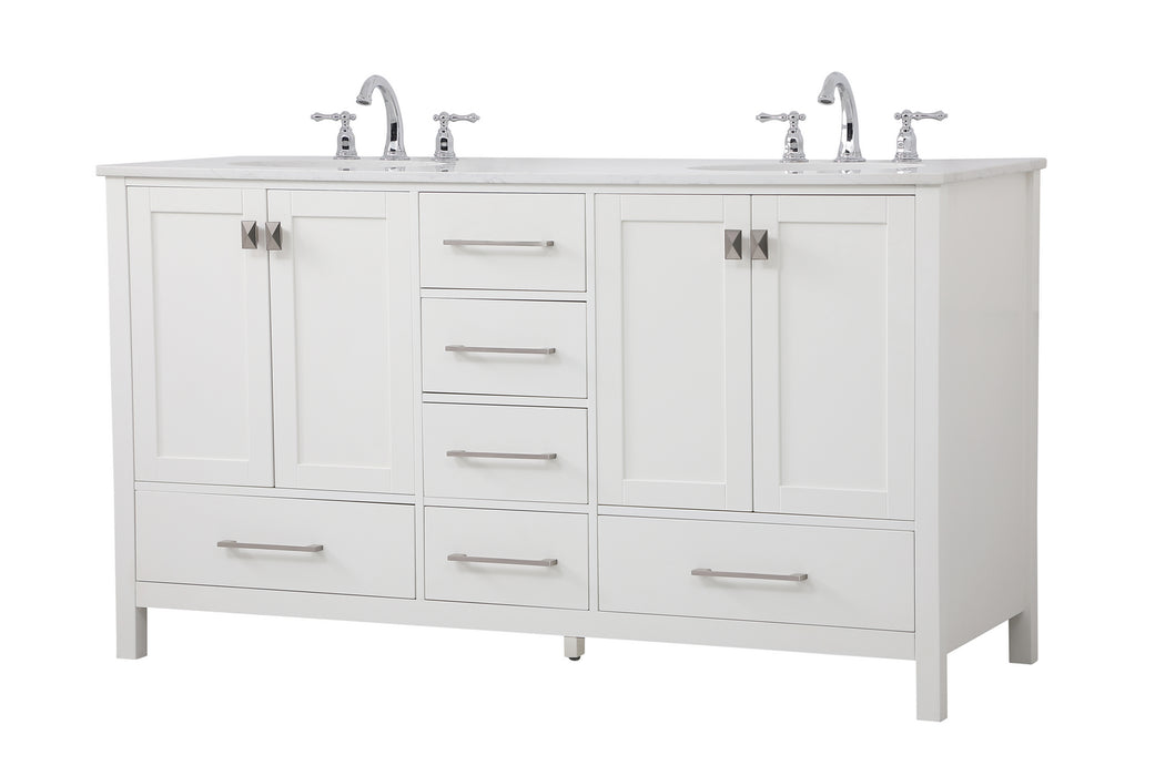 Elegant Lighting VF18860DWH Double Bathroom Vanity, White