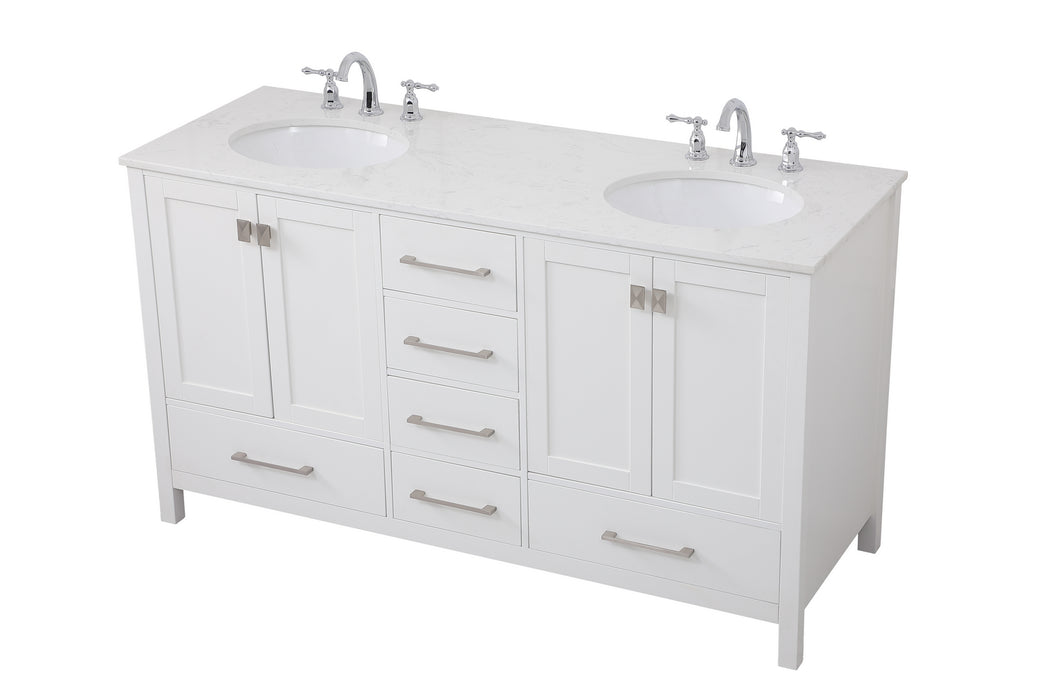 Elegant Lighting VF18860DWH Double Bathroom Vanity, White