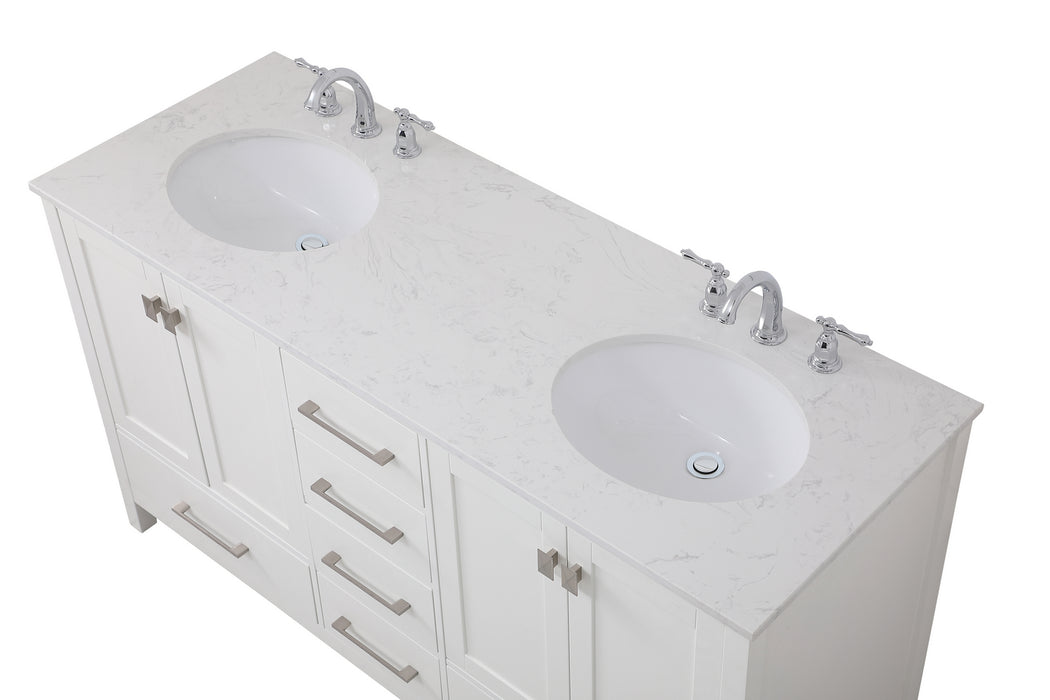 Elegant Lighting VF18860DWH Double Bathroom Vanity, White