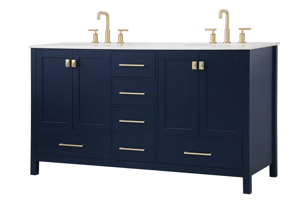 Elegant Lighting VF18860DBL Double Bathroom Vanity, Blue
