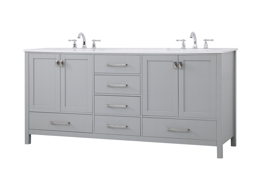 Elegant Lighting VF18872DGR Double Bathroom Vanity, Gray