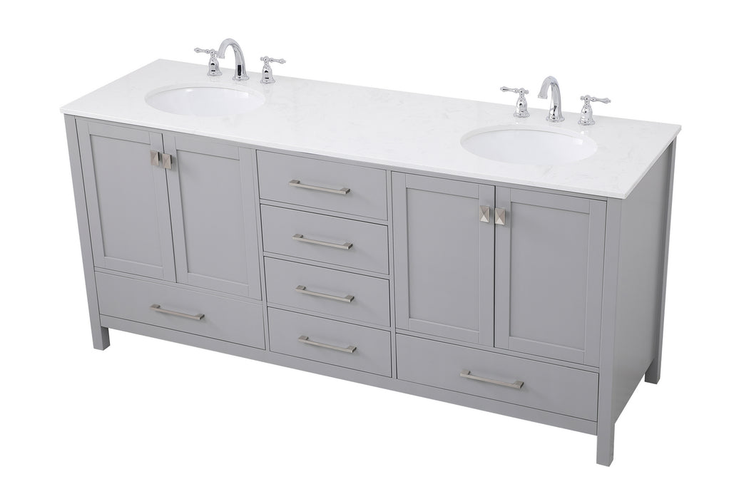 Elegant Lighting VF18872DGR Double Bathroom Vanity, Gray
