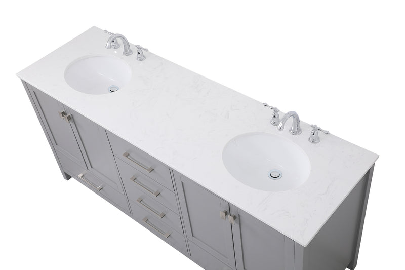 Elegant Lighting VF18872DGR Double Bathroom Vanity, Gray