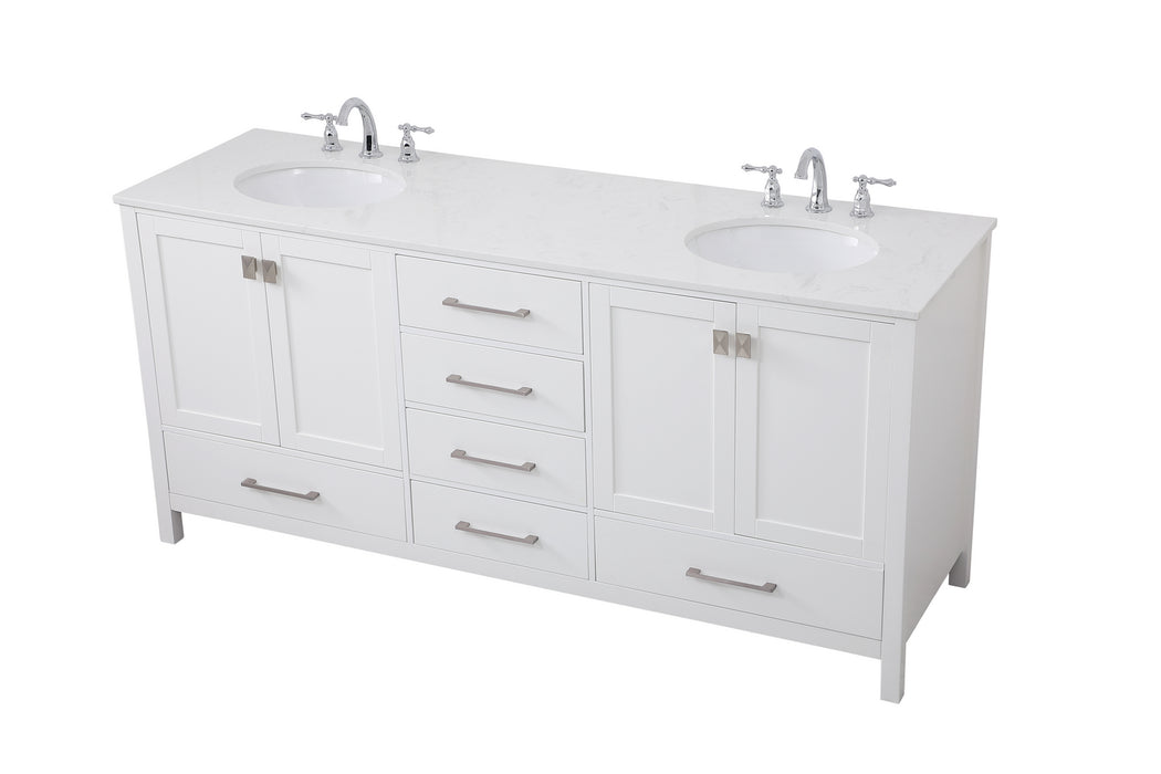 Elegant Lighting VF18872DWH Double Bathroom Vanity, White