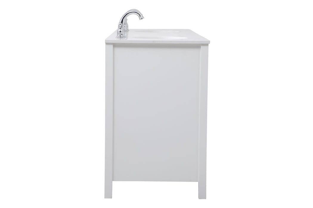 Elegant Lighting VF18872DWH Double Bathroom Vanity, White