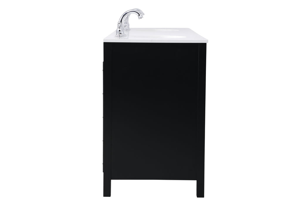 Elegant Lighting VF18872DBK Double Bathroom Vanity, Black