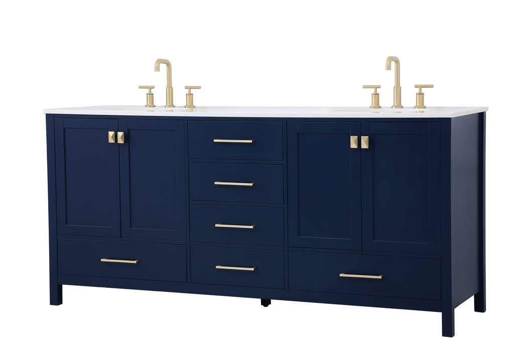 Elegant Lighting VF18872DBL Double Bathroom Vanity, Blue