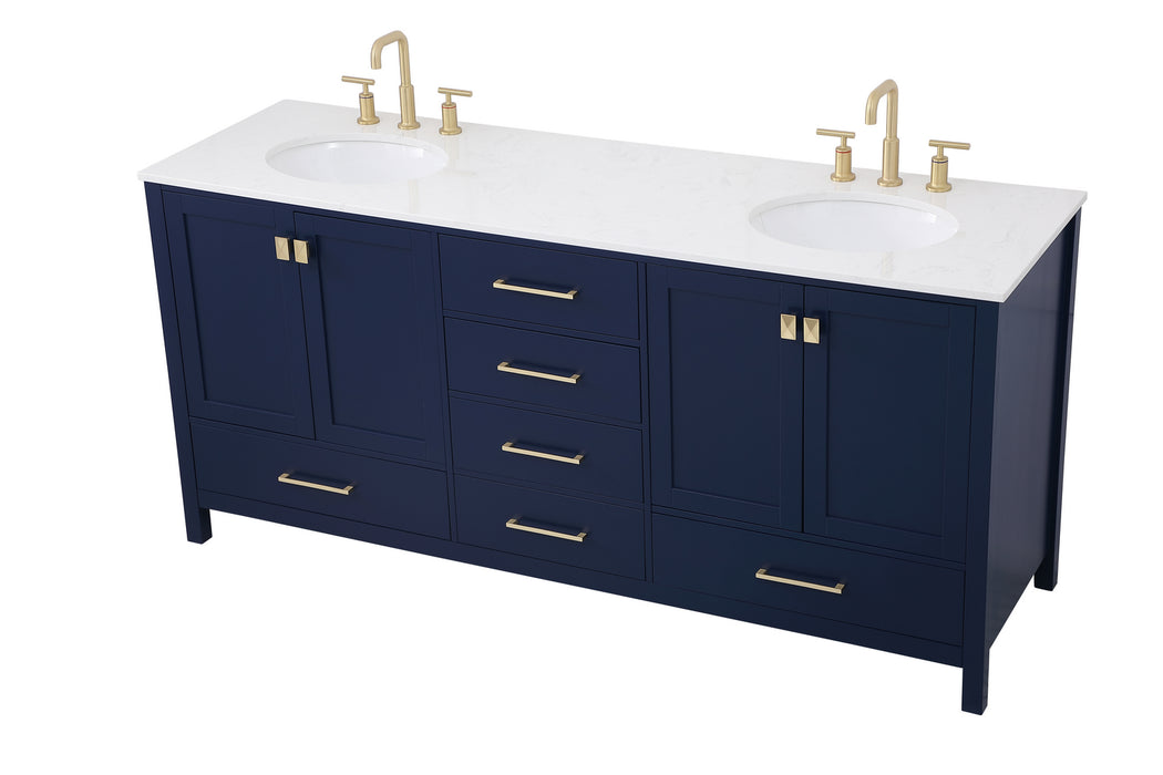 Elegant Lighting VF18872DBL Double Bathroom Vanity, Blue