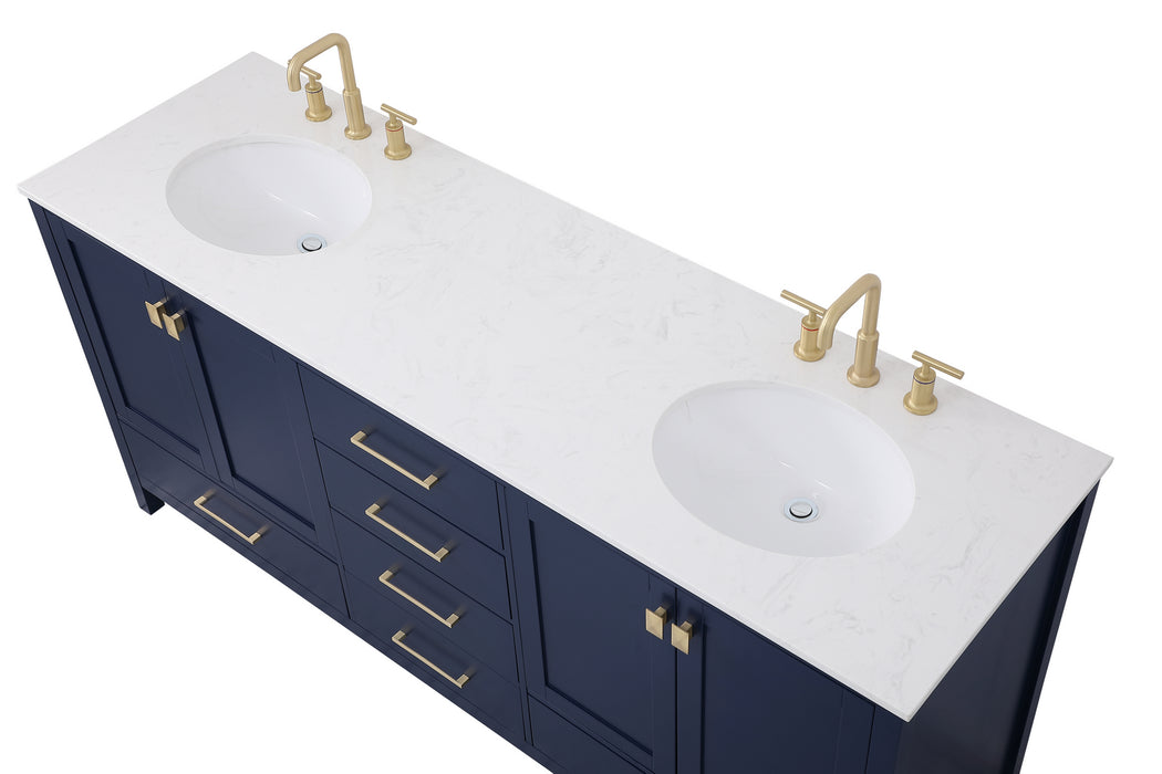 Elegant Lighting VF18872DBL Double Bathroom Vanity, Blue