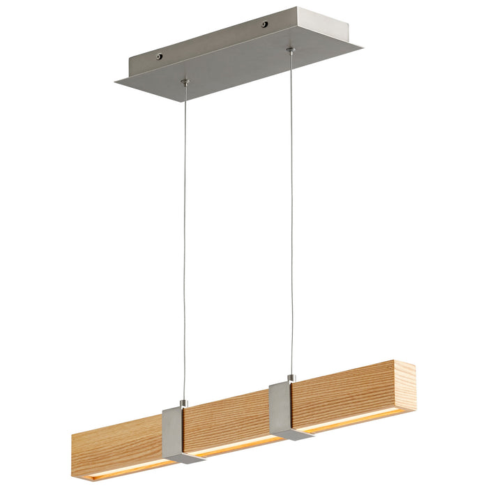 Oxygen 3-24-5224 LED Pendant, Satin Nickel W/ White Oak