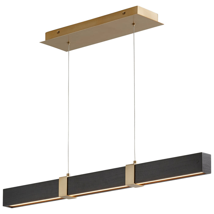 Oxygen 3-36-1540 LED Pendant, Aged Brass W/ Black Oak
