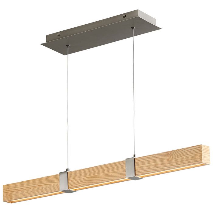 Oxygen 3-36-5224 LED Pendant, Satin Nickel W/ White Oak