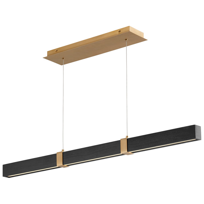 Oxygen 3-48-1540 LED Pendant, Aged Brass W/ Black Oak