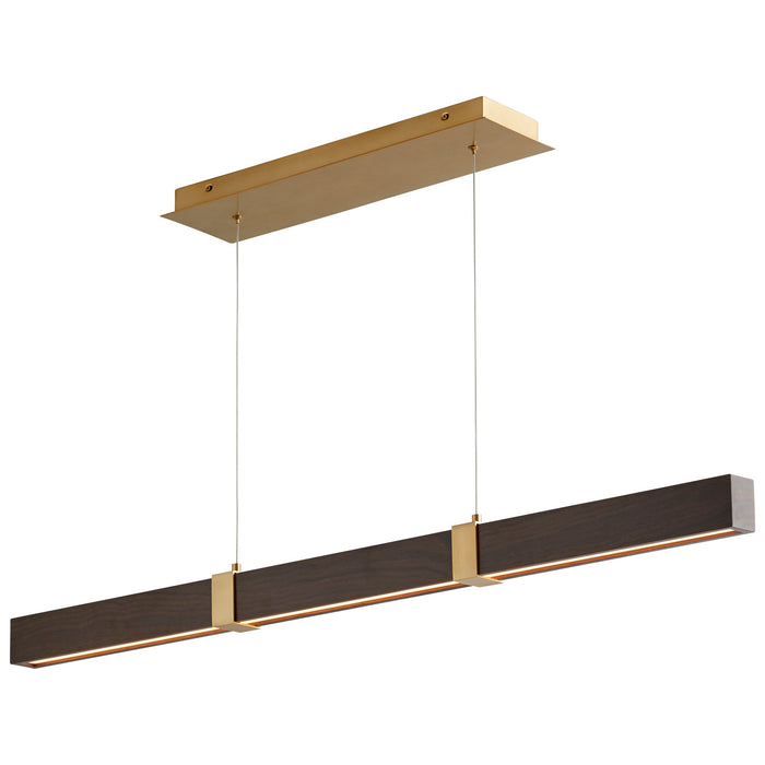 Oxygen 3-48-2440 LED Pendant, Aged Brass W/ Walnut