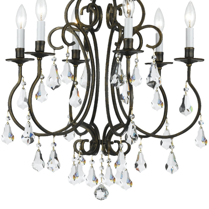 Crystorama 5016-EB-CL-S Six Light Chandelier, English Bronze