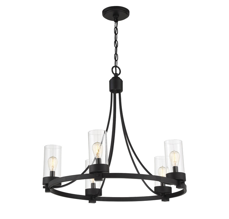 Meridian M10018MBK Five Light Chandelier, Matte Black