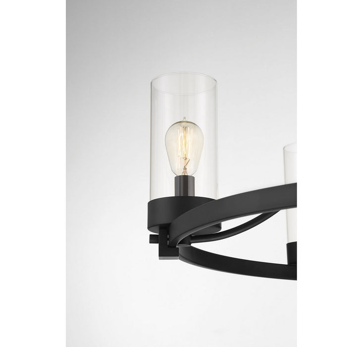 Meridian M10018MBK Five Light Chandelier, Matte Black