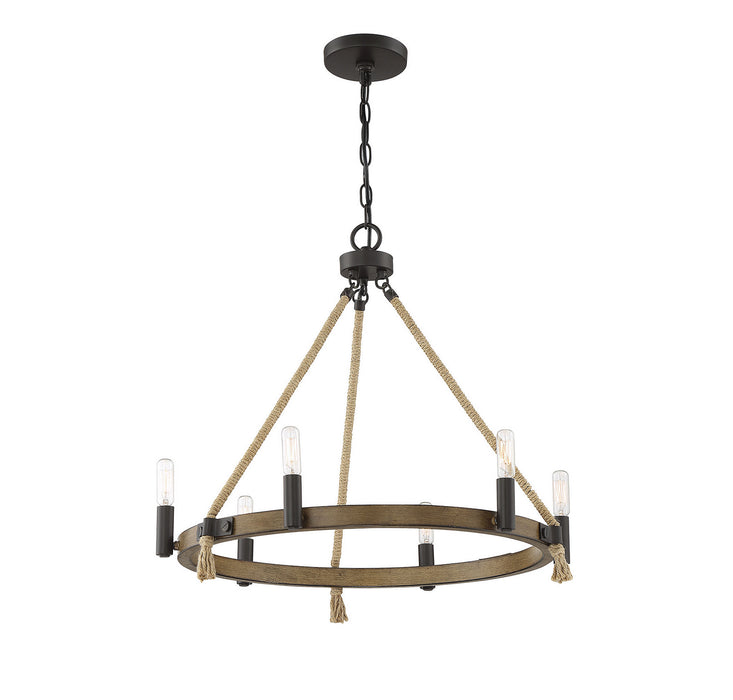 Meridian M10080ORB Six Light Chandelier, Oil Rubbed Bronze