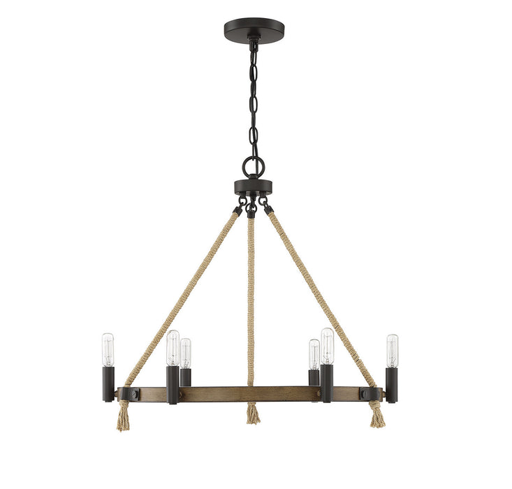 Meridian M10080ORB Six Light Chandelier, Oil Rubbed Bronze