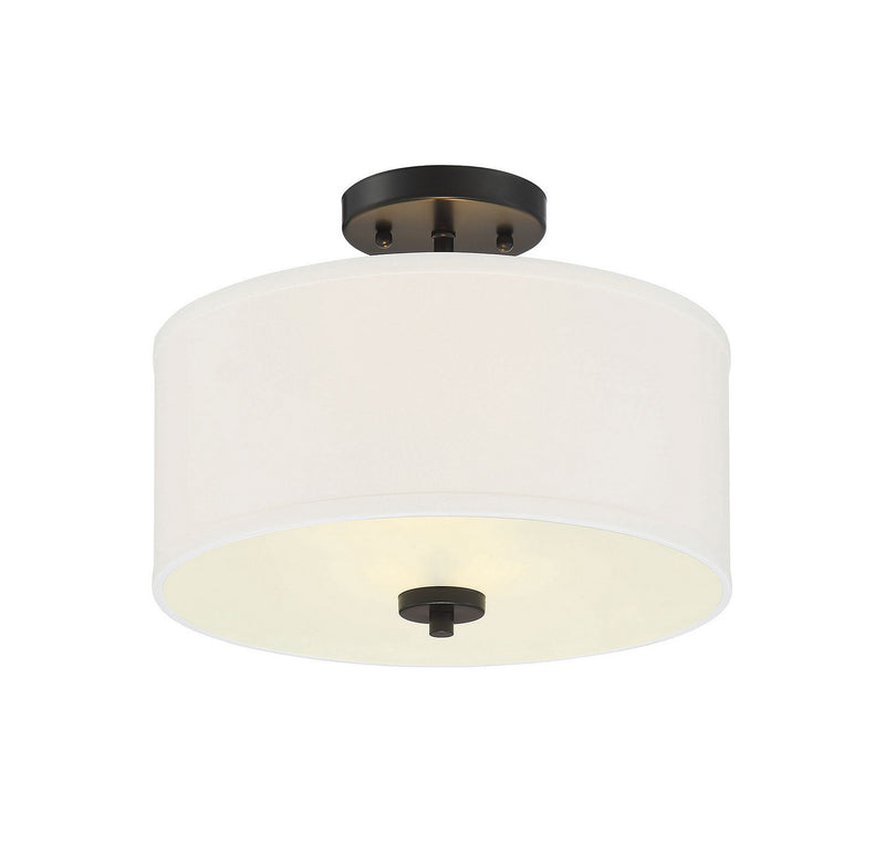 Meridian M60008MBK Two Light Semi-Flush Mount, Matte Black