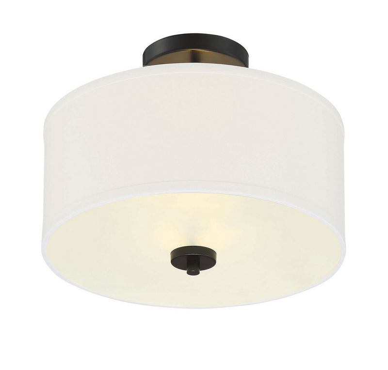 Meridian M60008MBK Two Light Semi-Flush Mount, Matte Black
