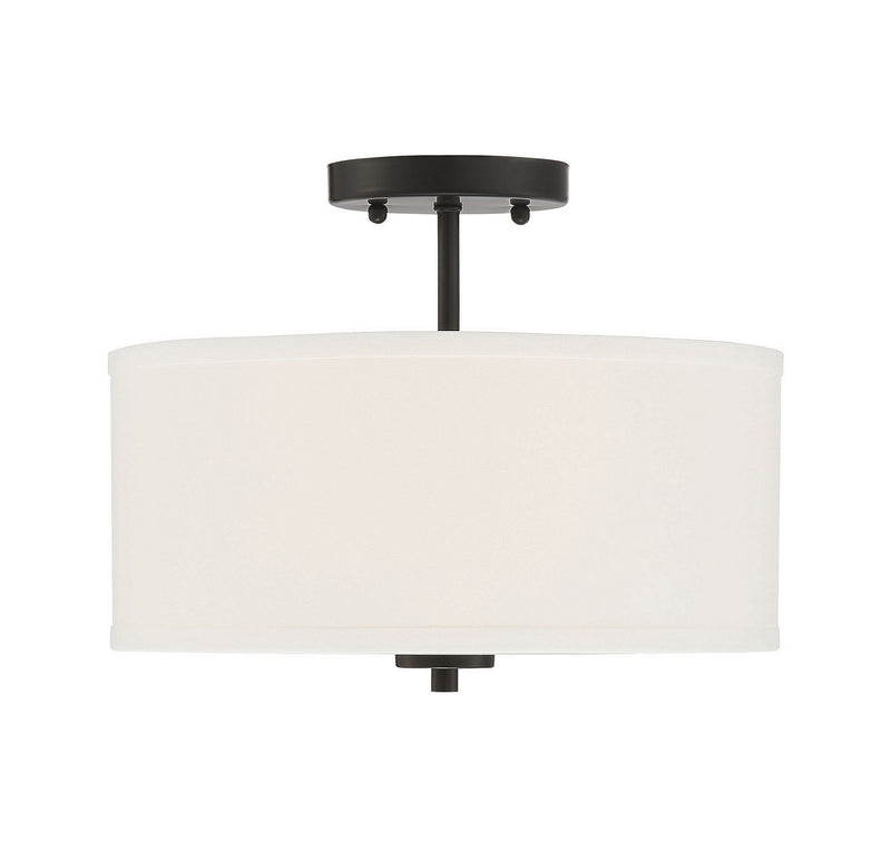 Meridian M60008MBK Two Light Semi-Flush Mount, Matte Black