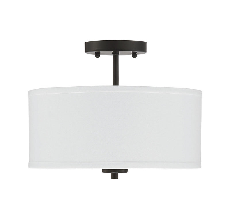 Meridian M60008MBK Two Light Semi-Flush Mount, Matte Black