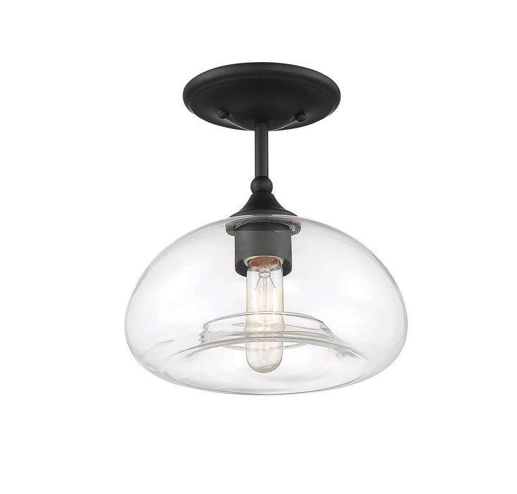 Meridian M60017MBK One Light Semi-Flush Mount, Matte Black