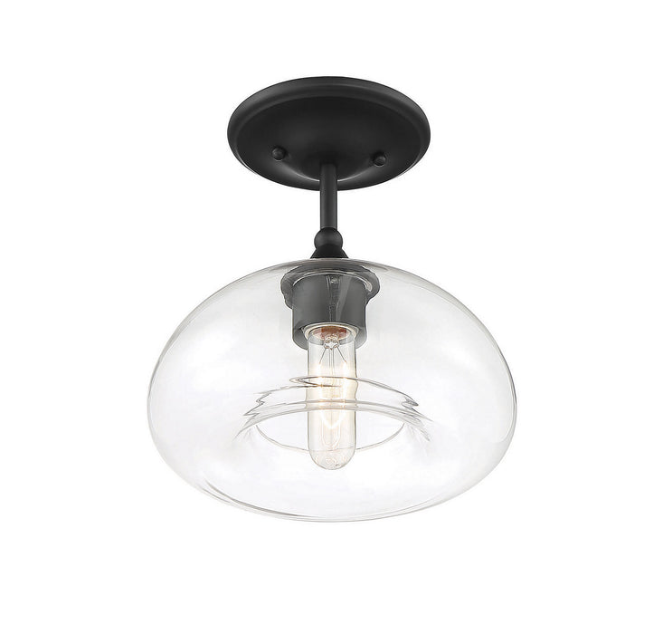 Meridian M60017MBK One Light Semi-Flush Mount, Matte Black