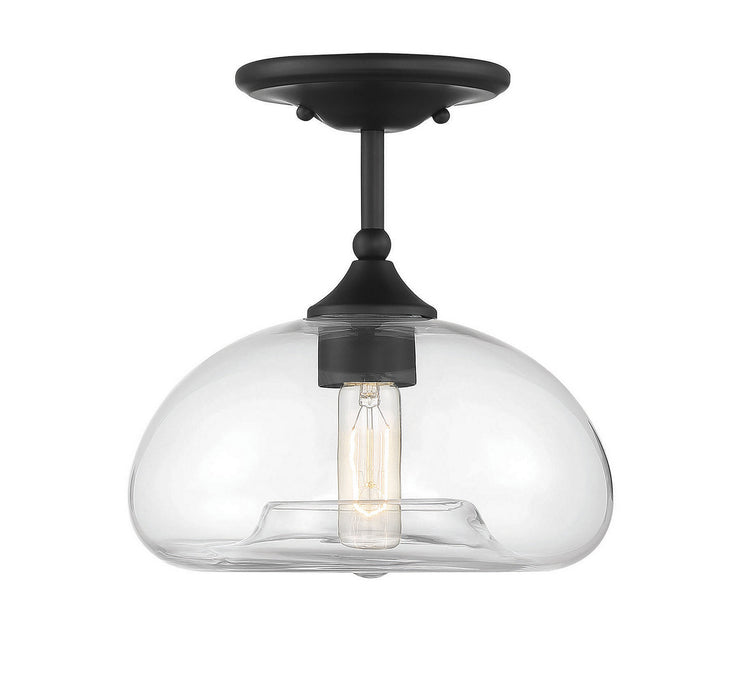 Meridian M60017MBK One Light Semi-Flush Mount, Matte Black