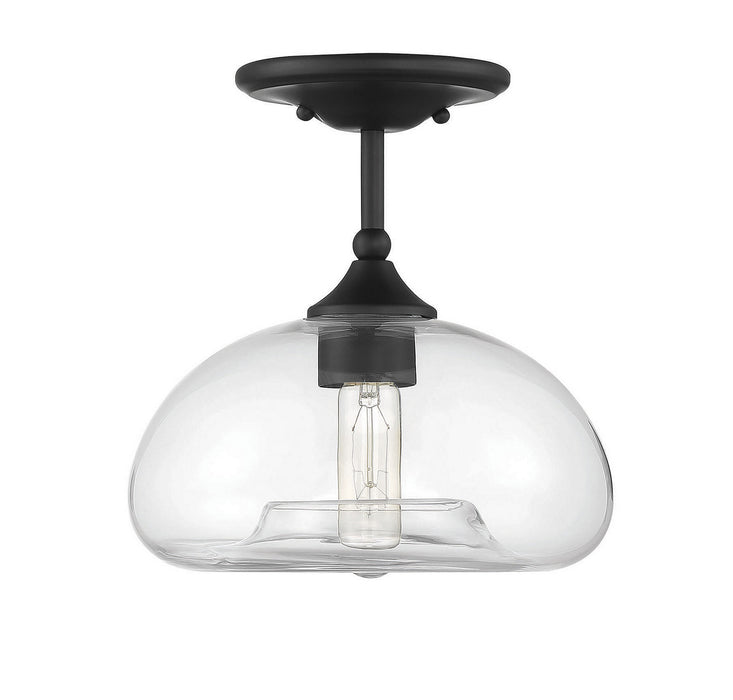 Meridian M60017MBK One Light Semi-Flush Mount, Matte Black