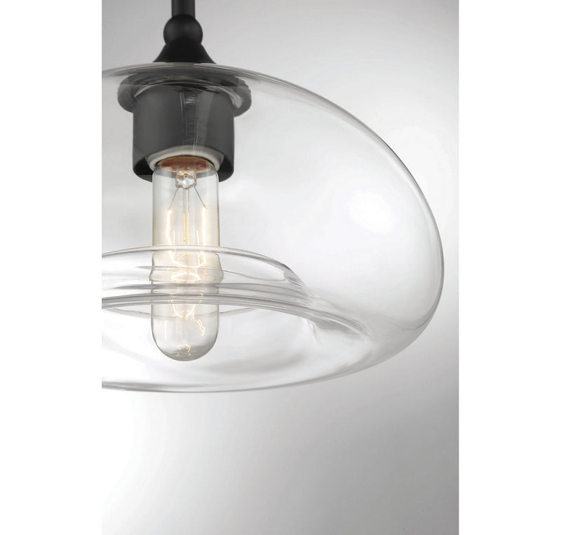 Meridian M60017MBK One Light Semi-Flush Mount, Matte Black